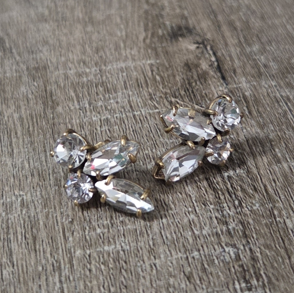 J. Crew Gold Crystal Earrings